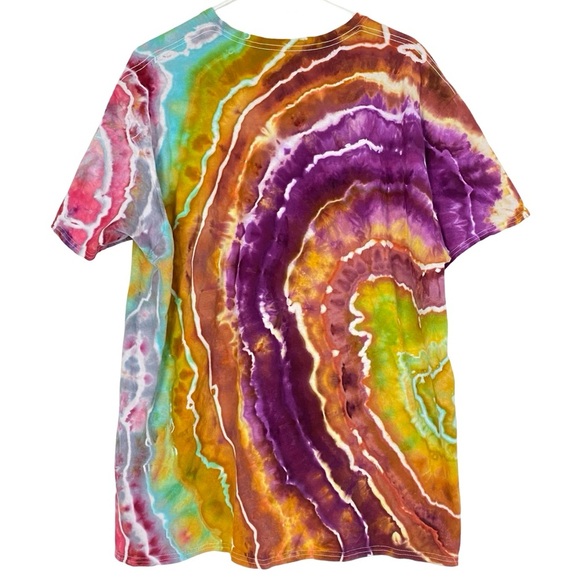 Handmade Geode Tie Dye Shirt Mens Size 2XL Unisex XXL Tee Tshirt Cotton Crewneck - Picture 2 of 8